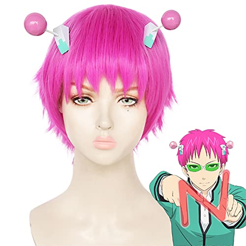 Saiki Kusuo No sai-nan cos Perücke rosa geeignet für Halloween Kostüm Cosplay (Perücke) von Xinchangda