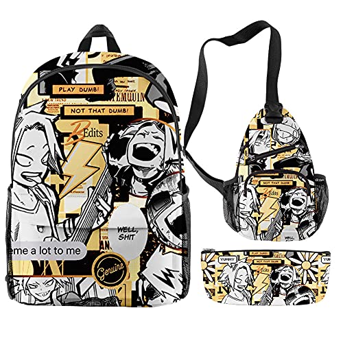 Schultaschen My Hero Academia Rucksack Jungen Mädchen Kinder Büchertasche Casual Reiserucksack Laptop Tagesrucksack Schule Lunchbox Taschen, Typ 10, 26x44cm, von Xinchangda