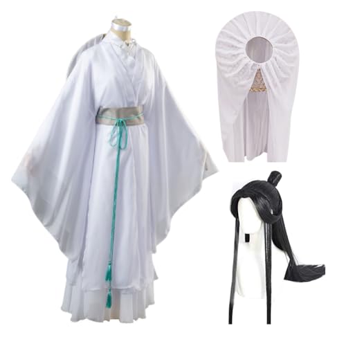 Tian Guan Ci Fu Xie Lian Cosplay Outfits Heaven Officials Blessing Xie Lian Damen Herren Antike Chinesische Hanfu Robe Cosplay Kostüm, Xielian + Perücke + Hut, S von Xinchangda
