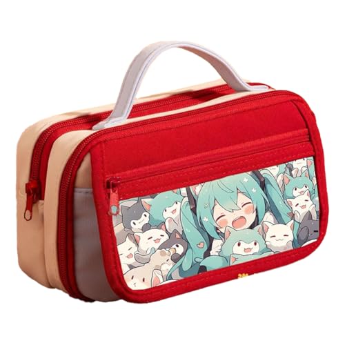 Xinchangda Anime Federmäppchen Miku Federmäppchen Stifttasche Große Kapazität Anime Stifttasche Schreibwaren Etui für Studenten, Rad 2, 21.5* 8*12cm, Federmäppchen von Xinchangda