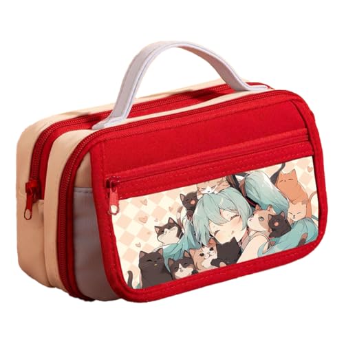 Xinchangda Anime Federmäppchen Miku Federmäppchen Stifttasche Große Kapazität Anime Stifttasche Schreibwaren Etui für Studenten, Rad 3, 21.5* 8*12cm, Federmäppchen von Xinchangda