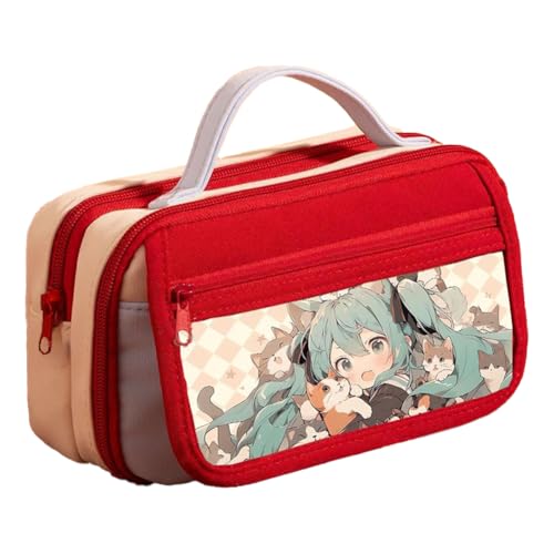 Xinchangda Anime Federmäppchen Miku Federmäppchen Stifttasche Große Kapazität Anime Stifttasche Schreibwaren Etui für Studenten, Rad 5, 21.5* 8*12cm, Federmäppchen von Xinchangda