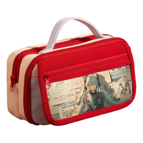 Xinchangda Anime Federmäppchen Miku Federmäppchen Stifttasche Große Kapazität Anime Stifttasche Schreibwaren Etui für Studenten, Rad 6, 21.5* 8*12cm, Federmäppchen von Xinchangda