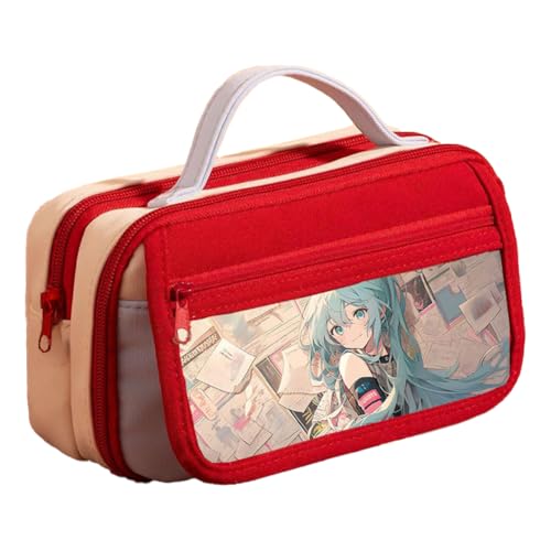 Xinchangda Anime Federmäppchen Miku Federmäppchen Stifttasche Große Kapazität Anime Stifttasche Schreibwaren Etui für Studenten, Rad 8, 21.5* 8*12cm, Federmäppchen von Xinchangda