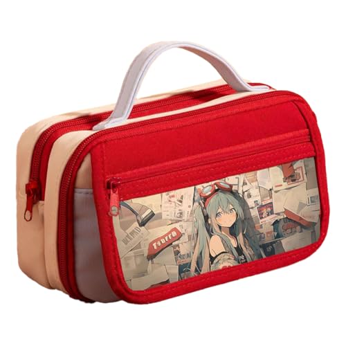Xinchangda Anime Federmäppchen Miku Federmäppchen Stifttasche Große Kapazität Anime Stifttasche Schreibwaren Etui für Studenten, Rad 9, 21.5* 8*12cm, Federmäppchen von Xinchangda