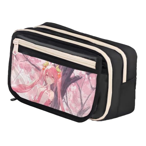 Xinchangda Anime Federmäppchen Miku Stiftebox Stifteetui Große Kapazität Anime Stifttasche Schreibwaren Etui für Studenten, Schwarz 8, 21* 8*13cm, Federmäppchen von Xinchangda