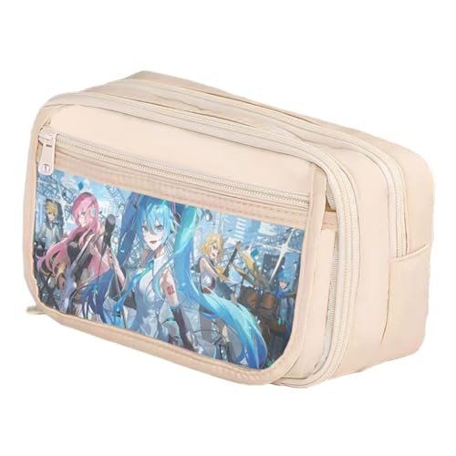 Xinchangda Anime Federmäppchen Miku Stiftebox Stifteetui Große Kapazität Anime Stifttasche Schreibwaren Etui für Studenten, Weiß 6, 21* 8*13cm, Federmäppchen von Xinchangda