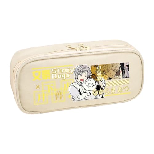 Xinchangda Anime Federmäppchen Nakahara Chuuya Federmäppchen Große Kapazität Stifttasche Studenten Schreibwaren Tasche Student Supplies Back to School Schreibwaren, weiß 2, 22*6*9.5CM, Federmäppchen von Xinchangda