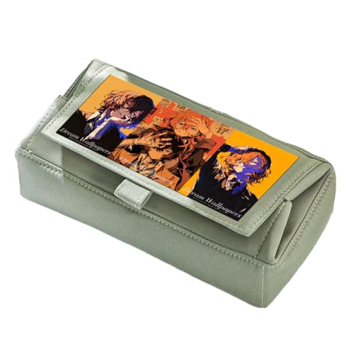 Xinchangda Anime Federmäppchen Nakahara Chuuya Stiftebox Stifttasche Große Kapazität Anime Stifttasche Schreibwaren Etui für Studenten, Grün 4, 22*11*10cm, Federmäppchen von Xinchangda