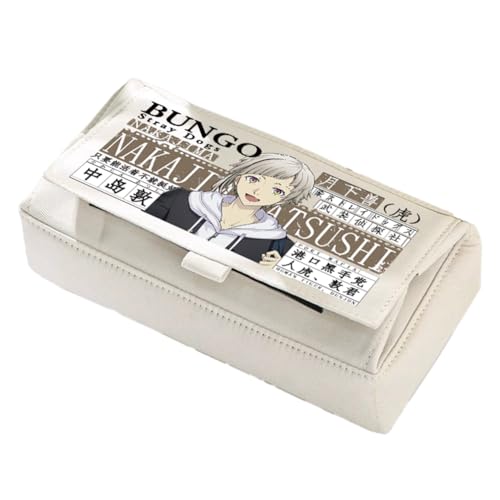 Xinchangda Anime Federmäppchen Nakahara Chuuya Stiftebox Stifttasche Große Kapazität Anime Stifttasche Schreibwaren Etui für Studenten, weiß 2, 22*11*10cm, Federmäppchen von Xinchangda