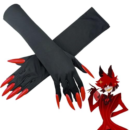 Xinchangda Anime Hazbin Hotel Cosplay Requisiten Alastor Schwarze Handschuhe Cosplay Zubehör Verkleidung Party Halloween Requisiten, Handschuhe, Einheitsgröße von Xinchangda
