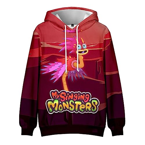 Xinchangda Anime Hoodie, My Singing Monsters Cosplay Pullover Unisex Paar lässig Sport Sweatshirt Cartoon Charaktere Hoodie für Jungen Mädchen von Xinchangda