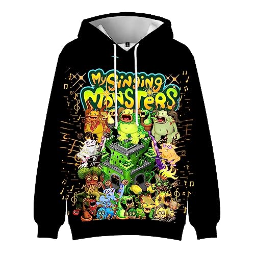 Xinchangda Anime Hoodie, My Singing Monsters Cosplay Pullover Unisex Paar lässig Sport Sweatshirt Cartoon Charaktere Hoodie für Jungen Mädchen von Xinchangda