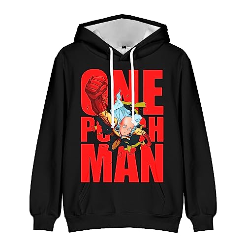 Xinchangda Anime One Punch Man Hoodie, Anime Unisex Saitama Cosplay Kostüm Sweatshirt Trendy Design Einzigartig Gedruckt Pärchen Pullover von Xinchangda