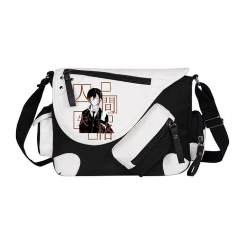 Xinchangda BSD Dazai Osamu Umhängetaschen Ranpo Edogawa Umhängetasche Anime Nakahara Chuuya Handtasche Große Kapazität Casual Leichte Mode Messenger Bag für Damen Herren Shool Arbeit Reisen, Weiß Typ von Xinchangda