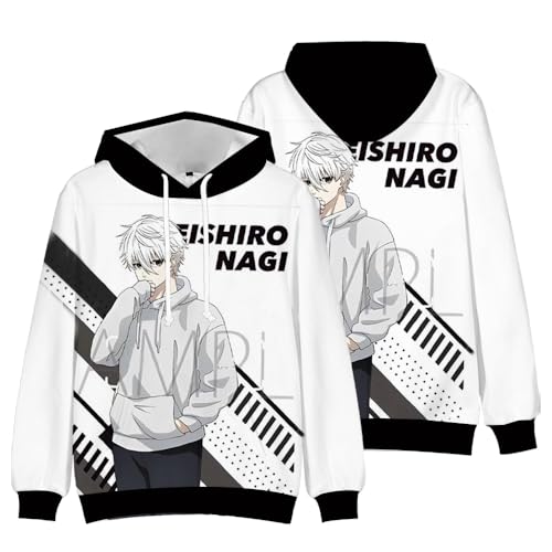 Xinchangda Blue Lock Kapuzenpullover Seishiro Nagi Bachira Meguru Sweatshirt Anime 3D gedruckt Casual Langarm Sportbekleidung Pullover für Damen und Herren, Seishiro Nagi, L von Xinchangda