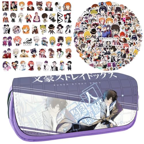 Xinchangda Bungo Stray Dogs Federmäppchen mit Anime-Aufklebern, Set Dazai Osamu/Nakahara Chuuya Schreibwarentasche, große Kapazität, Anime-Federmäppchen, Schulbedarf-Set für Mädchen und Jungen, Typ Xinchangda Bungo Stray Dogs Federmäppchen mit Anime-Aufklebern, Set Dazai Osamu/Nakahara Chuuya Schreibwarentasche, große Kapazität, Anime-Federmäppchen, Schulbedarf-Set für Mädchen und Jungen, Typ von Xinchangda