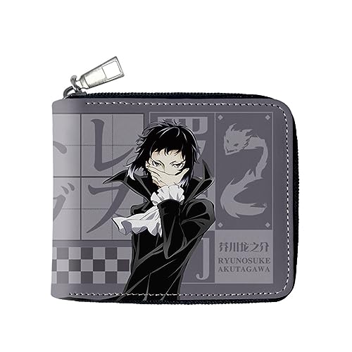 Xinchangda Bungo Stray Dogs Geldbörse 3D Druck PU Leder Anime Nakahara Chuuya Brieftaschen, Cartoon Dazai Osamu Brieftasche für Teenager Fans, Typ3, 12*10cm von Xinchangda