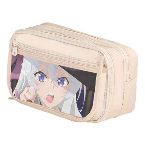 Xinchangda Elaina Federmäppchen Anime Elaina Oxford schwarz weiß Federmäppchen imple Mode große Kapazität mehrere Fächer wasserdicht Bleistifttasche Make-up Schreibwaren Organizer Tasche für Teenager von Xinchangda