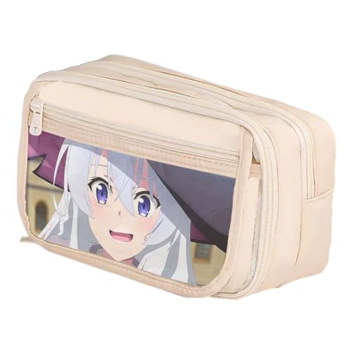 Xinchangda Elaina Federmäppchen Anime Elaina Oxford schwarz weiß Federmäppchen imple Mode große Kapazität mehrere Fächer wasserdicht Bleistifttasche Make-up Schreibwaren Organizer Tasche für Teenager von Xinchangda