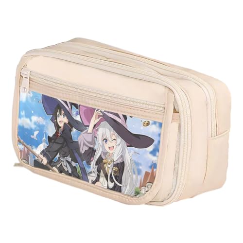 Xinchangda Elaina Federmäppchen Anime Elaina Oxford schwarz weiß Federmäppchen imple Mode große Kapazität mehrere Fächer wasserdicht Bleistifttasche Make-up Schreibwaren Organizer Tasche für Teenager von Xinchangda