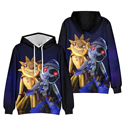 Xinchangda FNAF Security Breach Hoodie Sundrop Moondrop 3D Printed Casual Pullover Five Nights Game Langarm Kordelzug Hoodies für Unisex, Typ 1, XXL von Xinchangda