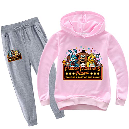 Xinchangda Fnaf Hoodie Hose Outfits Set Unisex Kinder Erwachsene Anime Cosplay Kostüm FNAF Sweatshirts Pullover Pullover Sport, h, 160 cm von Xinchangda