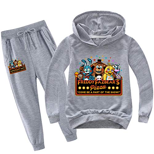 Xinchangda Fnaf Hoodie Hose Outfits Set Unisex Kinder Erwachsene Anime Cosplay Kostüm FNAF Sweatshirts Pullover Pullover Sport, L, 110 cm von Xinchangda