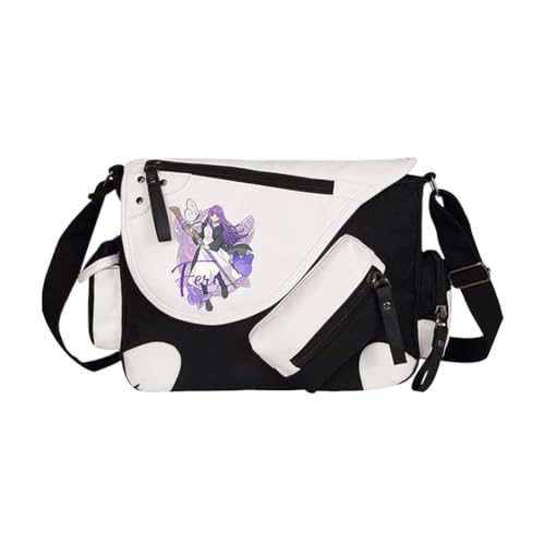 Xinchangda Frieren Schultertaschen Fern/Stark Umhängetasche Anime Flamme Handtasche Mehrere Seitentaschen Große Kapazität Lässige Leichte Mode Messenger Bag für Damen Herren Shool Arbeit Reisen von Xinchangda
