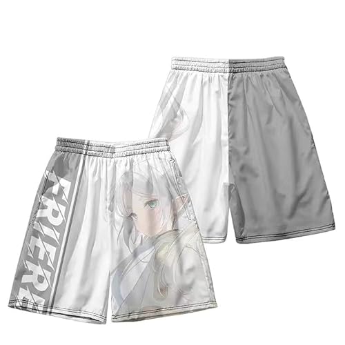 Xinchangda Frieren Shorts Anime Printed Beach Shorts Frieren: Beyond Journey's End Fern Quick Dry Badehose Unisex Atmungsaktiv Sommer Casual Shorts, Typ 3, M von Xinchangda