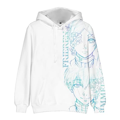 Xinchangda Frieren: Beyond Journey's End Anime Hoodie Frieren Stark Himmel Sweatshirt mit Kapuze Fern Casual Langarm-Hoodies 3D-Druck Pullover von Xinchangda