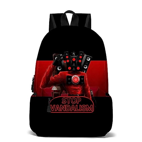 Xinchangda Spiel WC Rucksack Kinder Rucksack Lautsprecher Schüler Schultasche Titan TV Mann Schreibwaren Aufbewahrung Schultasche, Typ12, 47*31*18cm von Xinchangda