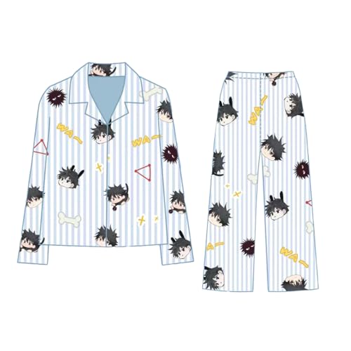 Gojo Satoru Schlafanzug Anime Fushiguro Megumi/Itadori Yuuji Schlafanzug mit langen Ärmeln und langen Hosen Anime Sommer Winter Pyjamas von Xinchangda