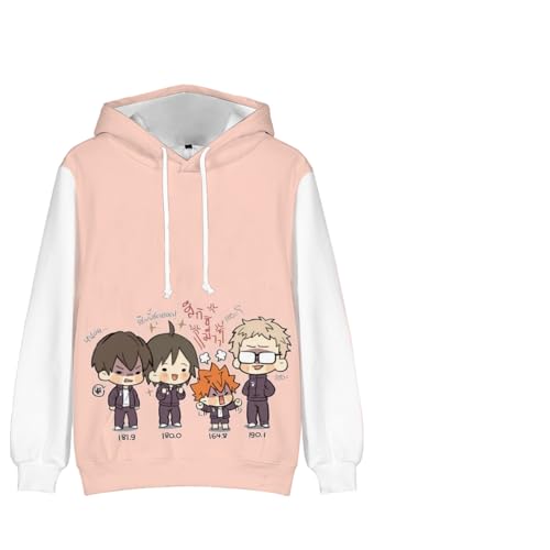 Xinchangda Haikyuu Anime Hoodie, Hinata Shoyo/Tobio Kageyama Kapuzen-Sweatshirt Haikyuu! Langarm Kapuzenpullover Manga Geschenke von Xinchangda
