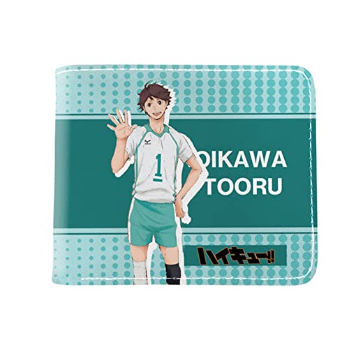 Xinchangda Haikyuu Geldbörse Anime Cartoon Gedruckt Münze Geldbörse Unisex PU Bifold Kurze Geldbörse ​Student Brieftasche mit Münzfach Kreditkarte ID Fenster, Typ4, 11.5x9.5x2cm, Münzbeutel von Xinchangda