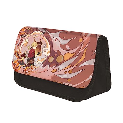 Xinchangda HuTao Federmäppchen mit Anime-Cartoon-Motiv, aus Polyester, doppellagig, dreieckig, kreativer Anime-Druck, Schreibwaren-Tasche für Mädchen, Jungen, Studenten, Typ 11, 13*7.5*22cm, von Xinchangda