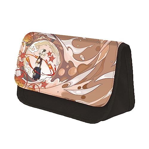 Xinchangda HuTao Federmäppchen mit Anime-Cartoon-Motiv, aus Polyester, doppellagig, dreieckig, kreativer Anime-Druck, Schreibwaren-Tasche für Mädchen, Jungen, Studenten, Typ 6, 13*7.5*22cm, von Xinchangda