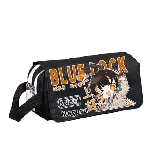 Xinchangda Isagi Yoichi Federmäppchen Anime Itoshi SAE/Bachira Meguru Federmäppchen Große Kapazität Stifttasche Studenten Schreibwaren Tasche für Studenten Teenager, Schwarz 11, 20*8*10CM von Xinchangda