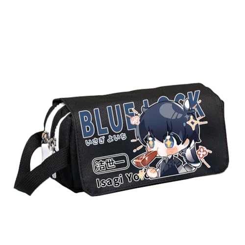 Xinchangda Isagi Yoichi Federmäppchen Anime Itoshi SAE/Bachira Meguru Federmäppchen Große Kapazität Stifttasche Studenten Schreibwaren Tasche für Studenten Teenager, Schwarz 9, 20*8*10CM von Xinchangda