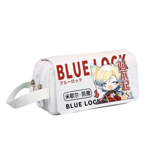 Xinchangda Isagi Yoichi Federmäppchen Anime Itoshi SAE/Bachira Meguru Federmäppchen Große Kapazität Stifttasche Studenten Schreibwaren Tasche für Studenten Teenager, Weiß 6, 20*8*10CM, Federmäppchen von Xinchangda