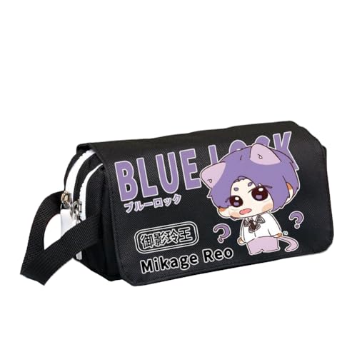 Xinchangda Isagi Yoichi Federmäppchen Anime Itoshi SAE/Bachira Meguru Federmäppchen Große Kapazität Stifttasche Studenten Schreibwaren Tasche für Studenten Teenager, schwarz 2, 20*8*10CM von Xinchangda