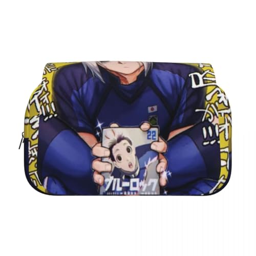 Xinchangda Isagi Yoichi Federmäppchen Seishiro Nagi Federmäppchen Anime Federmäppchen Große Kapazität Bleistiftbox Doppelreißverschluss Bleistifttasche Wasserdicht Stifttasche Make-up Organizer für von Xinchangda