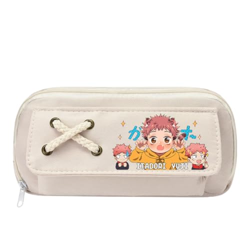 Xinchangda JJK Anime Federmäppchen Gojo Satoru Federmäppchen Stiftebox Große Kapazität Stifttasche Studenten Schreibwaren Tasche für Studenten Teenager, Weiß (1), 21x5.5x11CM, Federmäppchen von Xinchangda