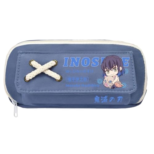 Xinchangda Kamado Tanjiro Federmäppchen Agatsuma Zen'itsu Federmäppchen, Anime Kochou Shinobu Federmäppchen, große Kapazität, mehrere Fächer, Federmäppchen, Make-up-Organizer für Teenager von Xinchangda