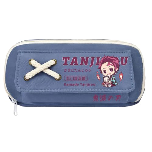 Xinchangda Kamado Tanjiro Federmäppchen Agatsuma Zen'itsu Federmäppchen, Anime Kochou Shinobu Federmäppchen, große Kapazität, mehrere Fächer, Federmäppchen, Make-up-Organizer für Teenager von Xinchangda