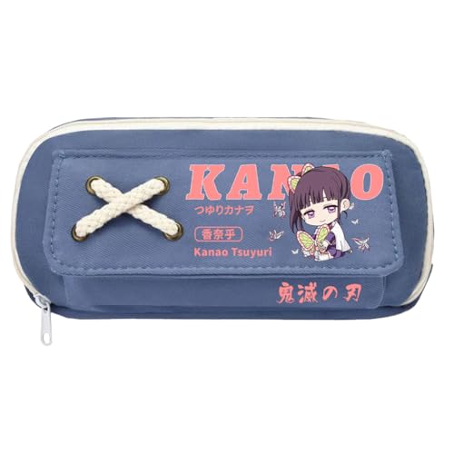 Xinchangda Kamado Tanjiro Federmäppchen Agatsuma Zen'itsu Federmäppchen, Anime Kochou Shinobu Federmäppchen, große Kapazität, mehrere Fächer, Federmäppchen, Make-up-Organizer für Teenager von Xinchangda