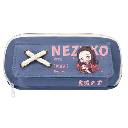 Xinchangda Kamado Tanjiro Federmäppchen Agatsuma Zen'itsu Federmäppchen, Anime Kochou Shinobu Federmäppchen, große Kapazität, mehrere Fächer, Federmäppchen, Make-up-Organizer für Teenager von Xinchangda
