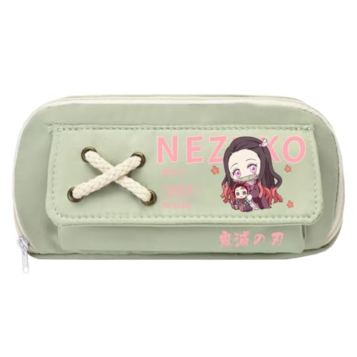 Xinchangda Kamado Tanjiro Federmäppchen Agatsuma Zen'itsu Federmäppchen, Anime Kochou Shinobu Federmäppchen, große Kapazität, mehrere Fächer, Federmäppchen, Make-up-Organizer für Teenager von Xinchangda