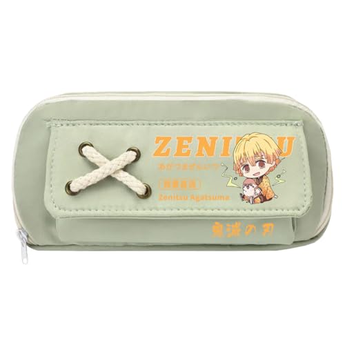 Xinchangda Kamado Tanjiro Federmäppchen Agatsuma Zen'itsu Federmäppchen, Anime Kochou Shinobu Federmäppchen, große Kapazität, mehrere Fächer, Federmäppchen, Make-up-Organizer für Teenager von Xinchangda