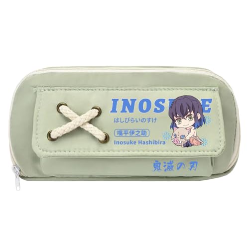 Xinchangda Kamado Tanjiro Federmäppchen Agatsuma Zen'itsu Federmäppchen, Anime Kochou Shinobu Federmäppchen, große Kapazität, mehrere Fächer, Federmäppchen, Make-up-Organizer für Teenager von Xinchangda